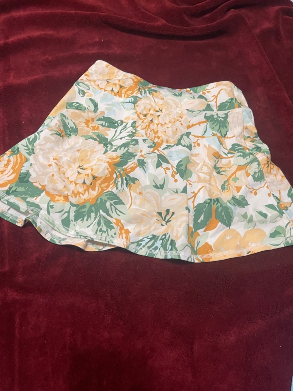 Laura Ashley Yellow & Green Floral Skater Skort